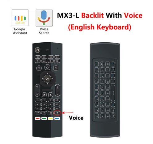 MX3 Backlit Air Mouse Voice Remote 2.4G Keyboard for Android TV
