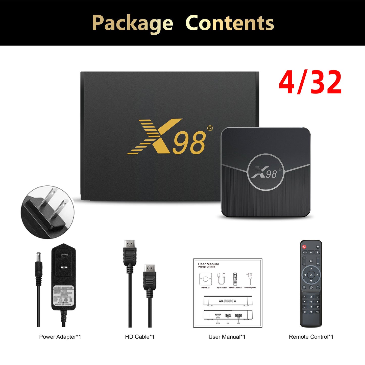 X98plus Set-top 5G Dual-band WiFi Bluetooth 4K Android TV Box