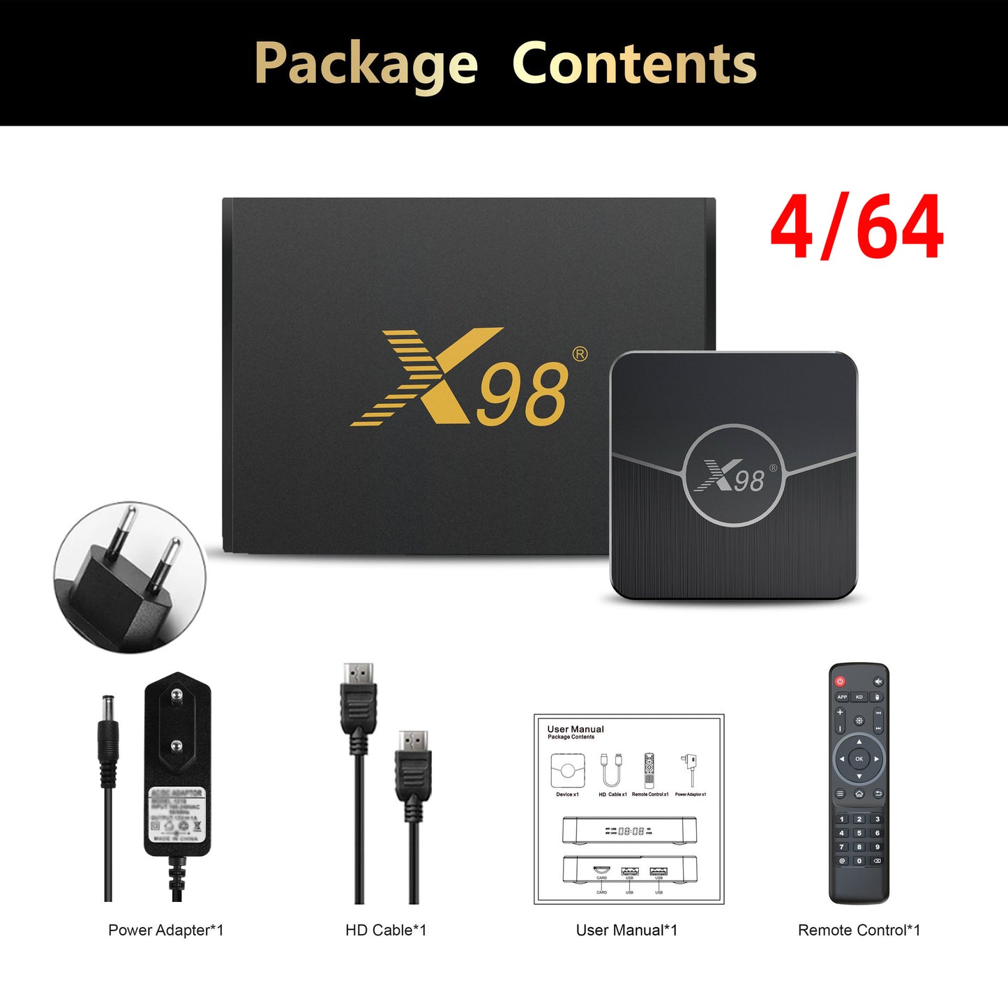 X98plus Set-top 5G Dual-band WiFi Bluetooth 4K Android TV Box