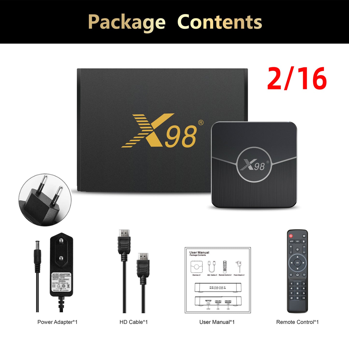X98plus Set-top 5G Dual-band WiFi Bluetooth 4K Android TV Box